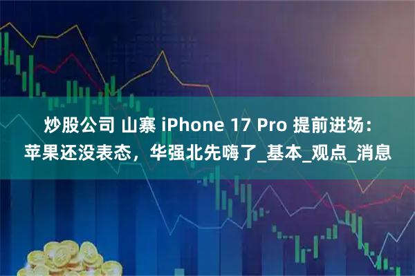 炒股公司 山寨 iPhone 17 Pro 提前进场：苹果还没表态，华强北先嗨了_基本_观点_消息